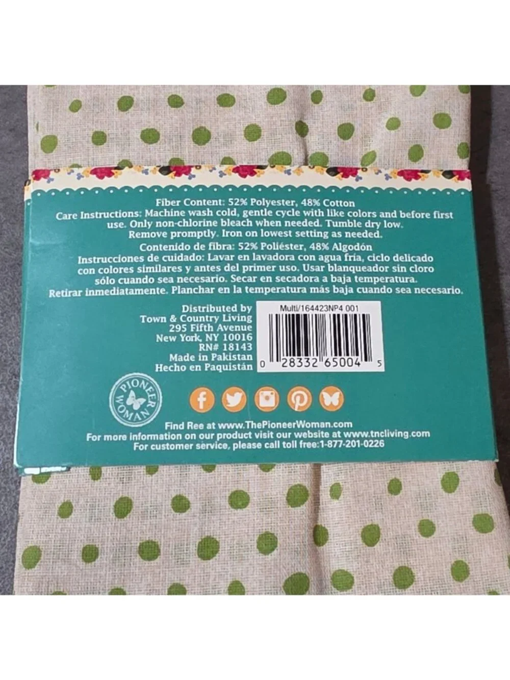 Pioneer Woman Retro Dot Napkins Set of 4 Cloth 18x18 Multicolor Polka Dot NIP